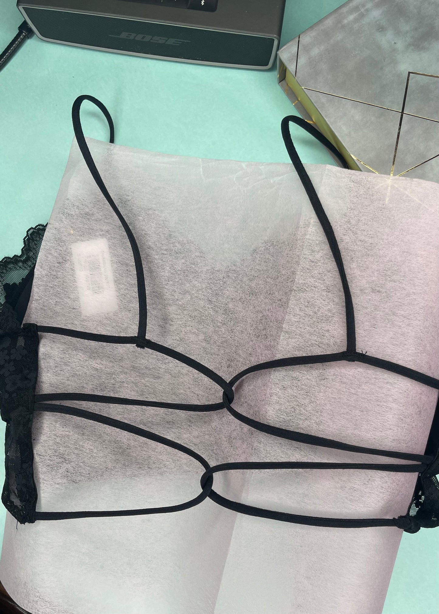 Backless Black Bralette