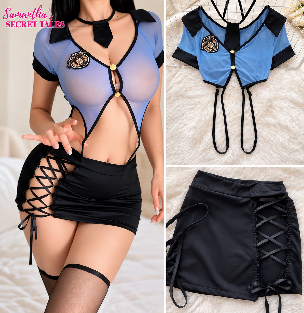 Playful Officer 3- piece Lingerie Set